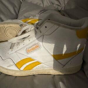 Reebok White and Yellow Sneakers High Tops